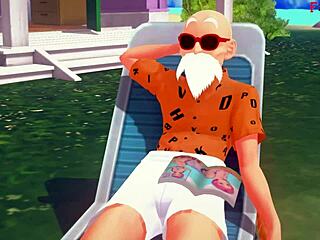 Master Roshi’s Android 18 Suck for Cash Tease