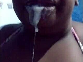 Brazilian stud's fierce deepthroat performance