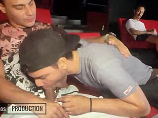 bareback pounding with two guys at cinema