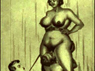 vintage erotic alphabet drawings in retro style