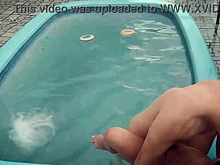 latina takes huge cock at wild pool party
