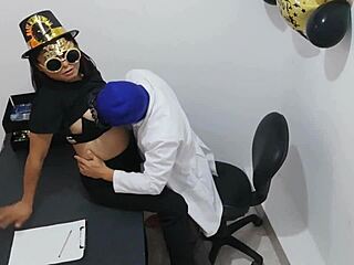 Masked Doctor Fucks Nurse in Office on New Year’s