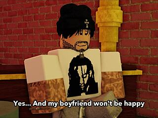 roblox slut sneaks a fuck behind club during bathroom break