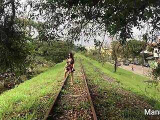 Manu Fox caught teasing naked on train tracks