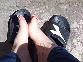 Am I Gazing at Stunning Feet Soaking in Sunny Delight?