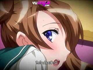 Stepsister’s glory hole in hentai cartoon threesome