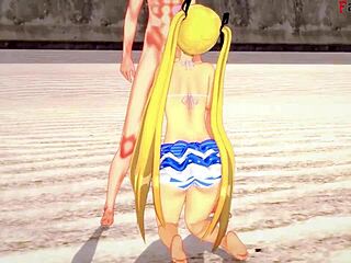 Marie Rose bikini suck on fantasy beach