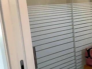 Malena blows christian clay hard in sauna