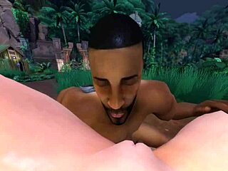Hey, Sims 4 black guy screws Lara Croft in jungle camp!
