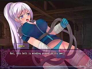 suggestive hentai slum guides tease with bound toy play in game