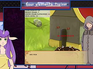 Avatar blonde’s big tits in trainer game