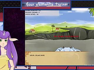 Avatar blonde’s big tits in trainer game