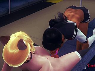 Yaoi femboy nekoi and simon bareback blowjob