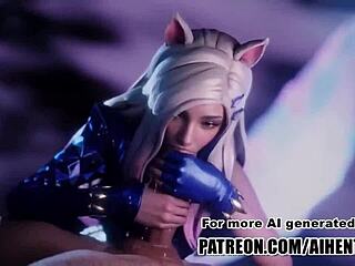 Ahri’s Uncensored Hentai Cum In Mouth Delight