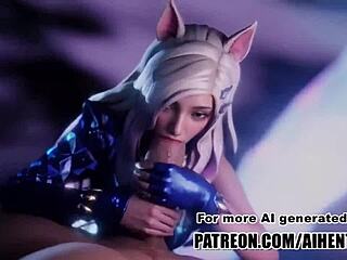 Ahri’s Uncensored Hentai Cum In Mouth Delight