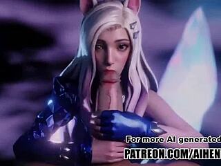 Ahri’s Uncensored Hentai Cum In Mouth Delight