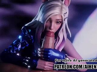 Ahri’s Uncensored Hentai Cum In Mouth Delight