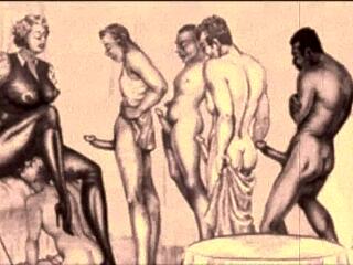 Vintage erotic illustration with a naughty twist
