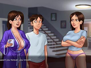 Busty Stepmom Shows Huge Breasts in Summertime Saga 3D Game