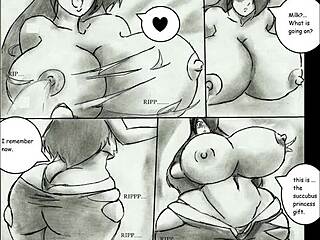 my giantess breast expansion in animated comic fun
