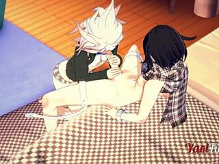 ouma and nagito's bareback blowjob in 3d