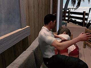 Jack And Emma Spanked Hard In Paradise