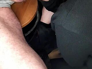 Who’s sneaking a hidden blowjob at work?