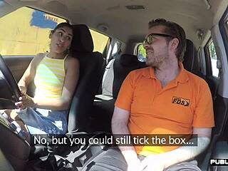 British student driver gets instruction on how to please her man in public