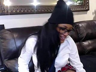 maxine x spreads legs in college skirt