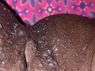 ebony slut’s creamy finish from huge bbc