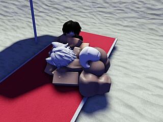 roblox slut caught and taken on public beach