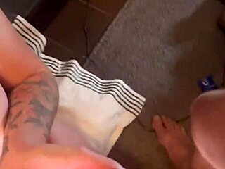 Skater chick grabs a handful of cum in this wild fetish scene