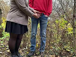 Fat milf mother-in-law dominates outdoor fetish play