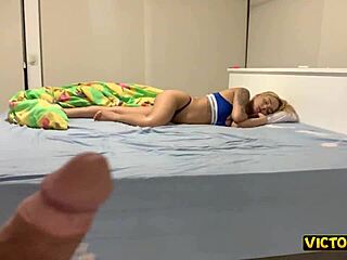 Hey, can you handle this busty blonde sucking cock all night with her tattooed husband?