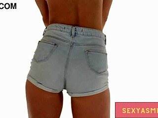 Sexy Tight Jean Shorts Shake That Ass in ASMR