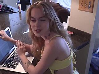 Sage Fox fucks stepdad with Brogan's creampie finish.
