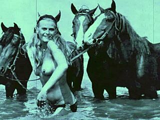 Vintage Hairy Pussy Displayed Outdoors in Retro Style