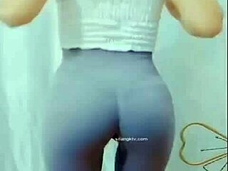 Hey, watch this Asian girl groove with a sexy cameltoe on display.