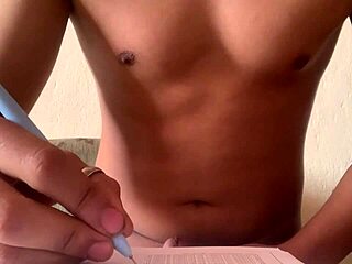 Deeply Moved by Solo Masturbation While Doing Homework