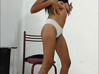 Sensual Latina Brunette Shakes Natural Tits in Hot Casting