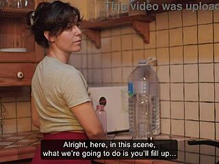 Step-siblings film fake adult video but mess up in shower scene