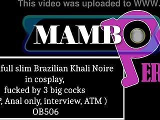 Stunning Brazilian Khali Noire in Cosplay Takes 3 Big Cocks for DAP Anal