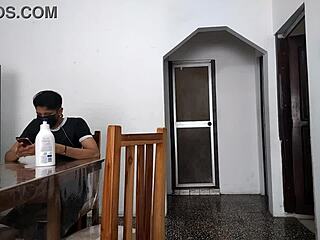 Creepy stepfather jerks off watching her bathe in the bathroom with sneaky lust.