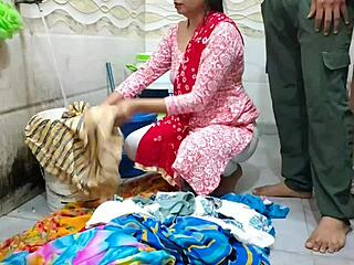 Hey, did you see Bhabhi getting fucked hard while washing clothes in that risky bathroom outdoor spot?
