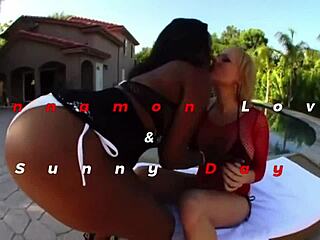 Sinnamon Love and Sunny Day in steamy ebony lesbian action. Big tits and curvy asses collide.