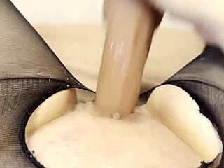Morning Heat: Intense Fuck with a Big Dildo for Wild Pleasure. Wet Pussy Gets Pounded Hard!