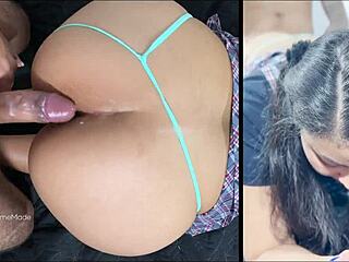 First Time ANAL - Painful Surprise for Cute 18-Year-Old Latina Student