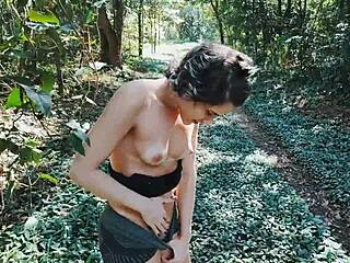 My stepdaughter teased me in the woods, now I'm taking her tight ass virginity!