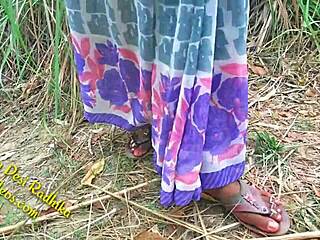 indian couple gets wild with steamy action in the forest under open sky