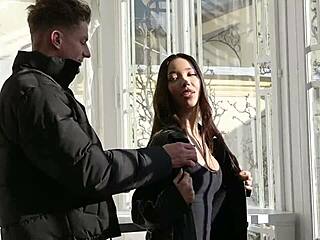 flirtatious waitress lia lin rides cock in doggystyle after quickie date 😘